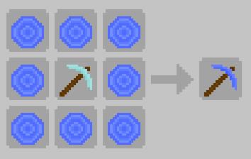 crafting recipe for an aqua pickaxe